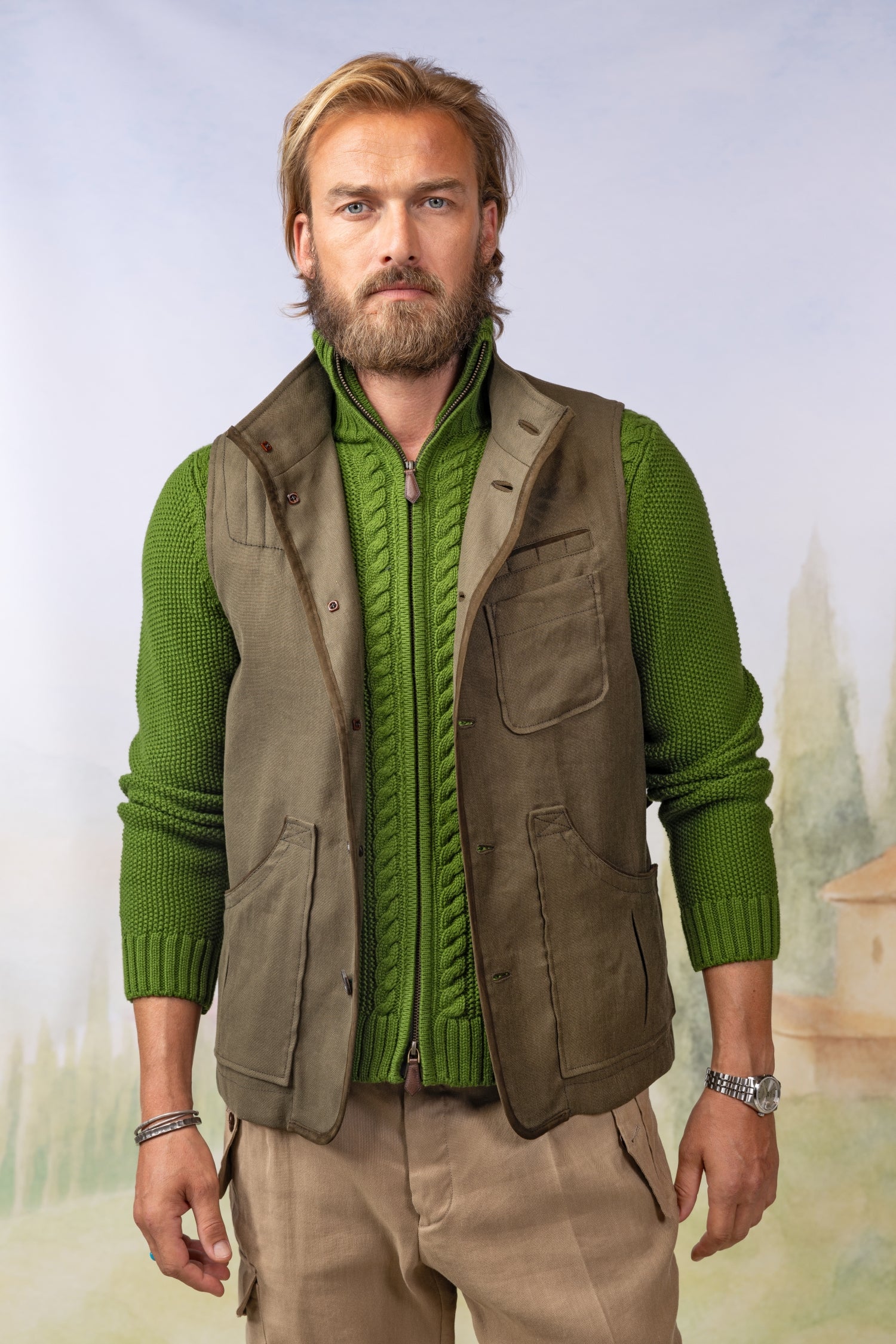 Gilet Kerscheneck in Panama Fluid Stretch