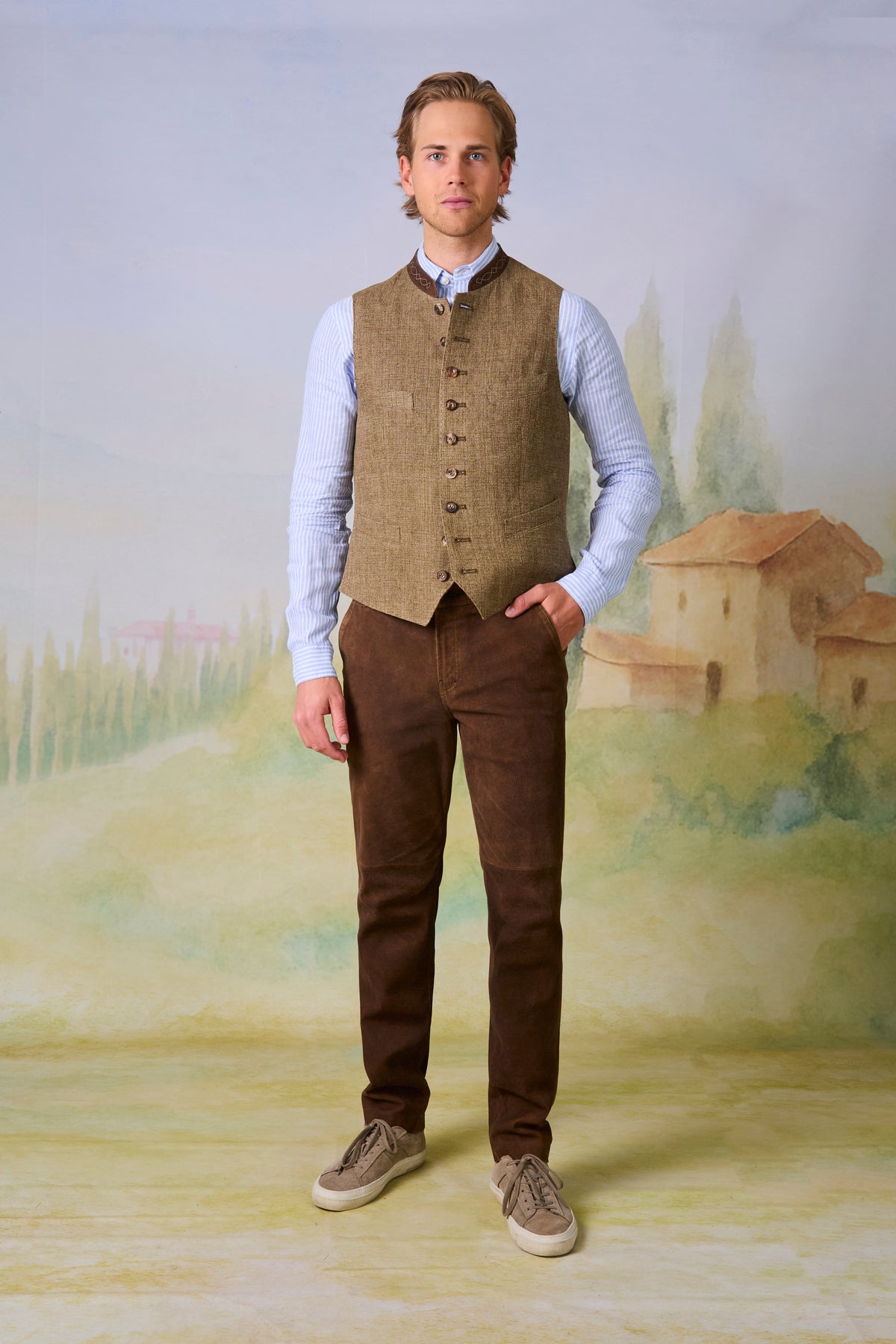 Gilet Friedrich in Lino Delave