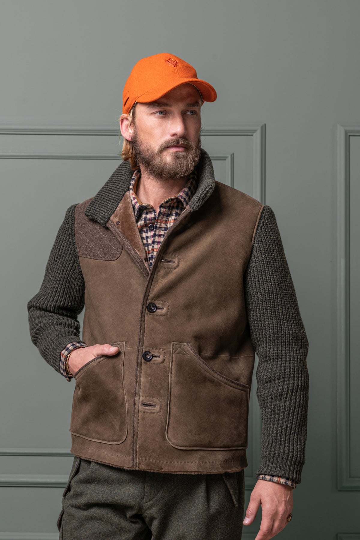 Shearling Jacket Riedegg with Knit Sleeves