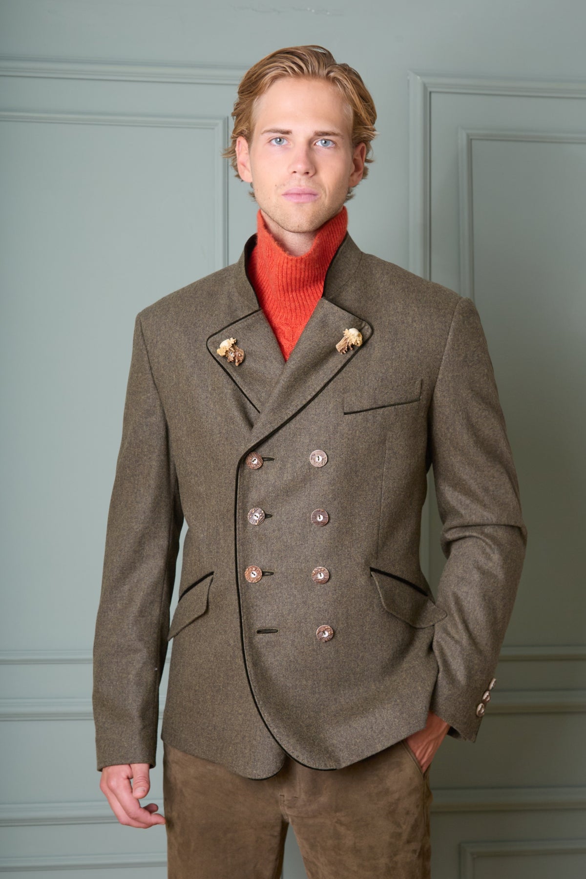 Habsburg Sakko Kornegg in Flanell von vorne