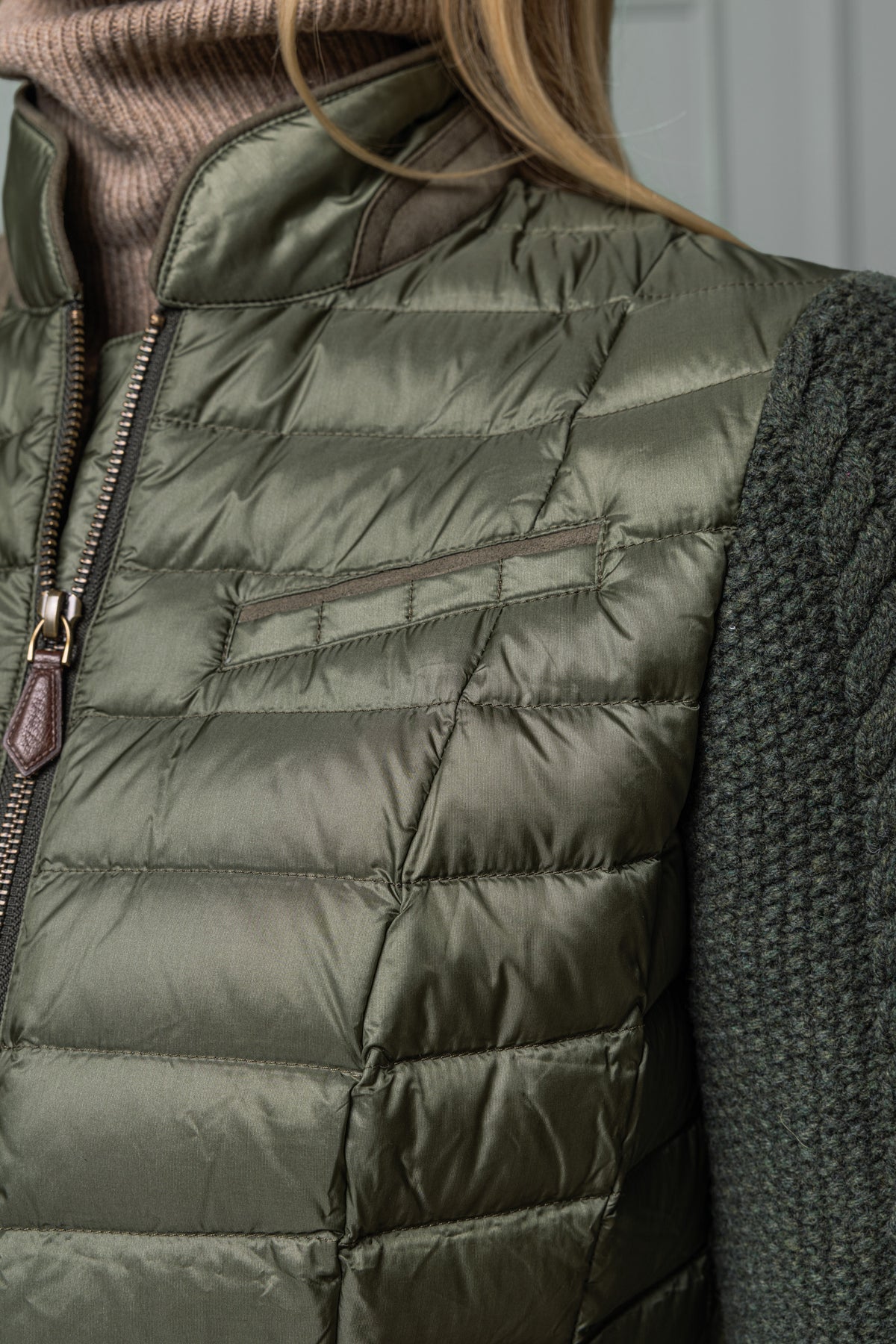 Down Jacket Wartenburg with Knit Sleeves
