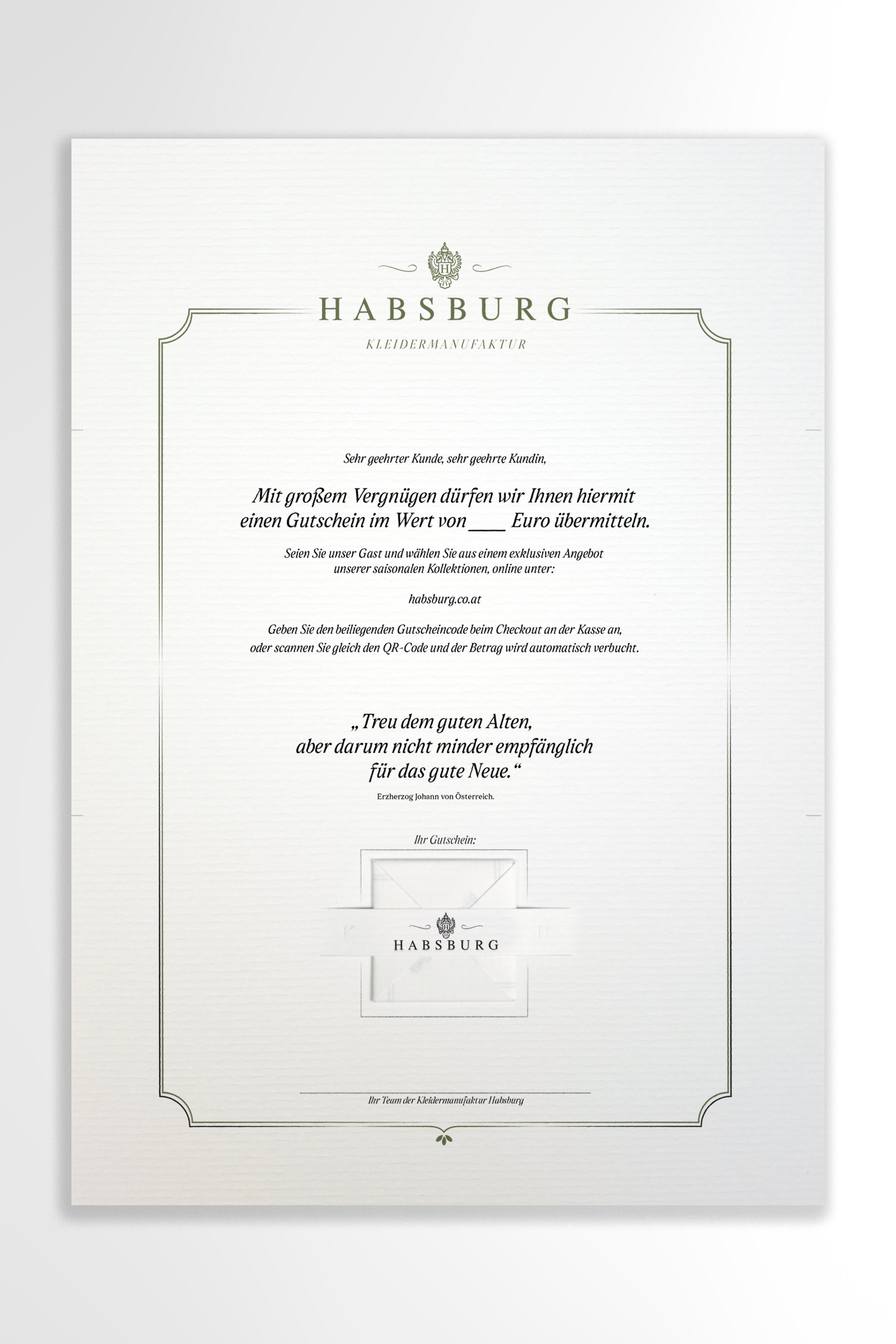 Gutschein (nur im Online-Shop einlösbar)