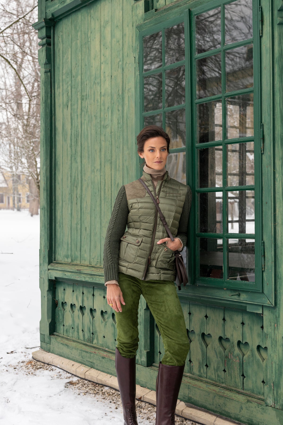 Down Jacket Wartenburg with Knit Sleeves