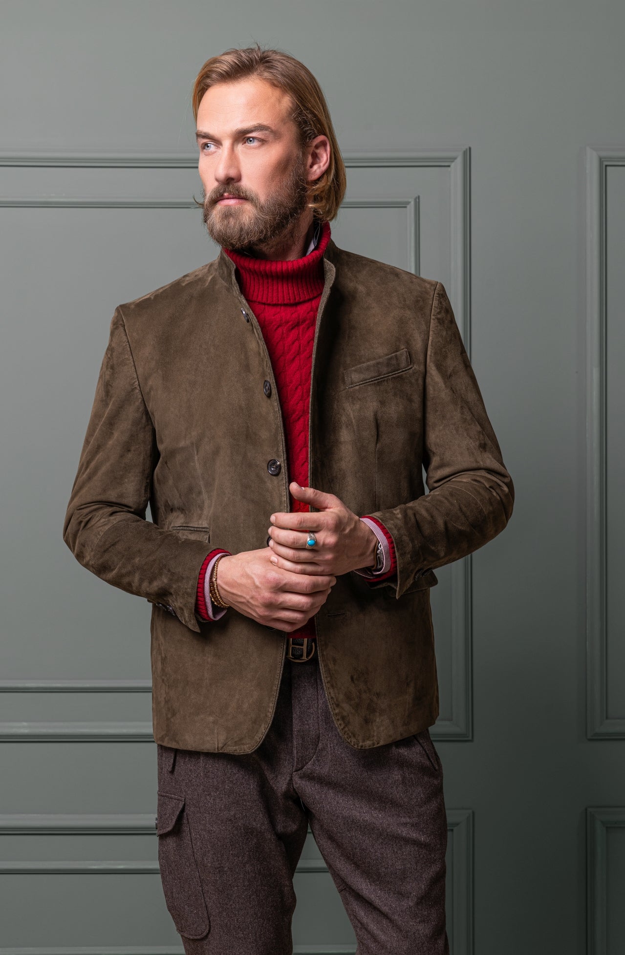 Ledersakko Alfred in Lammvelours
