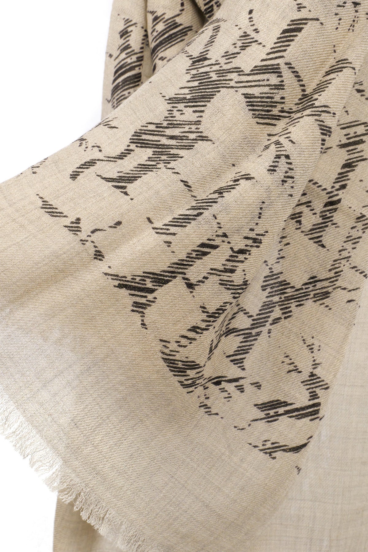 Wool Scarf with Stag Motif