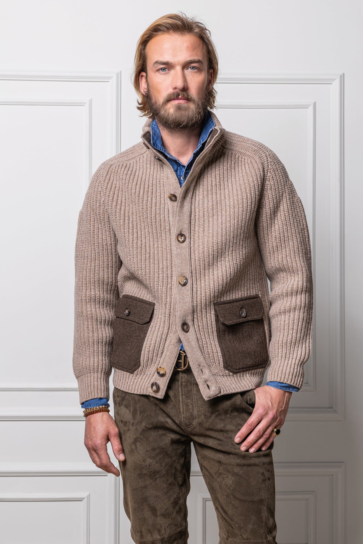 Cardigan Aurelio in Merinowolle