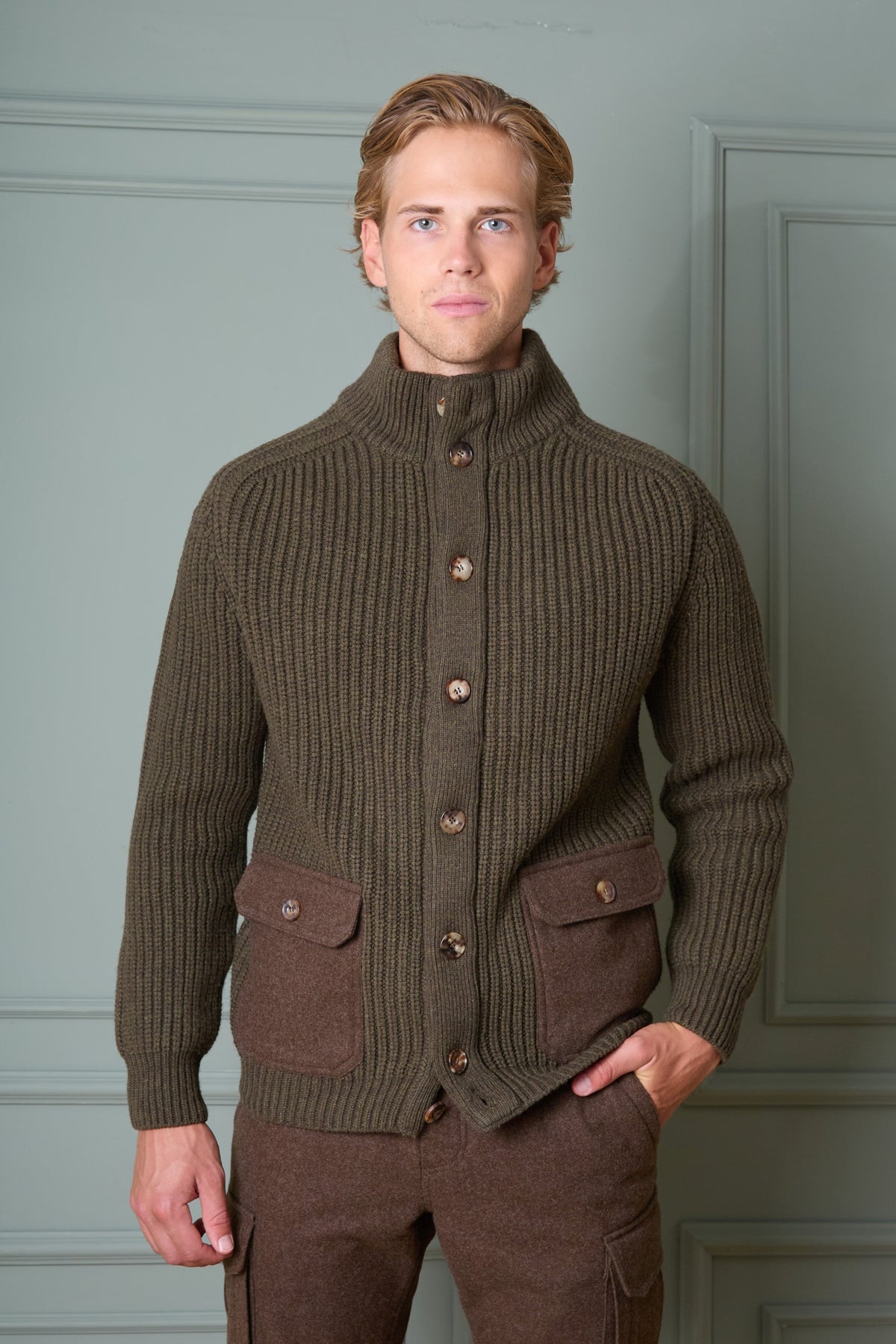 Cardigan Aurelio in Merinowolle