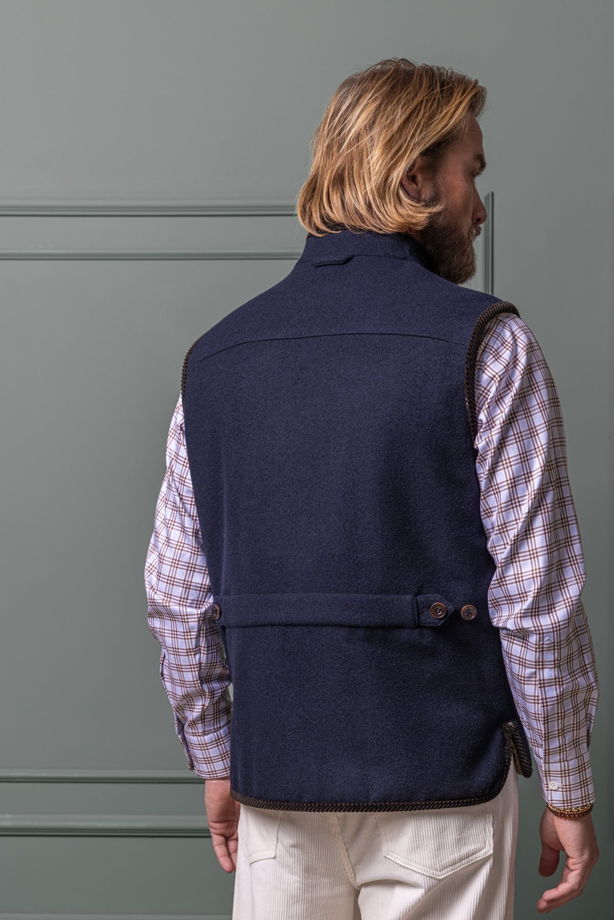 Loden Vest Hector with Fur Lining